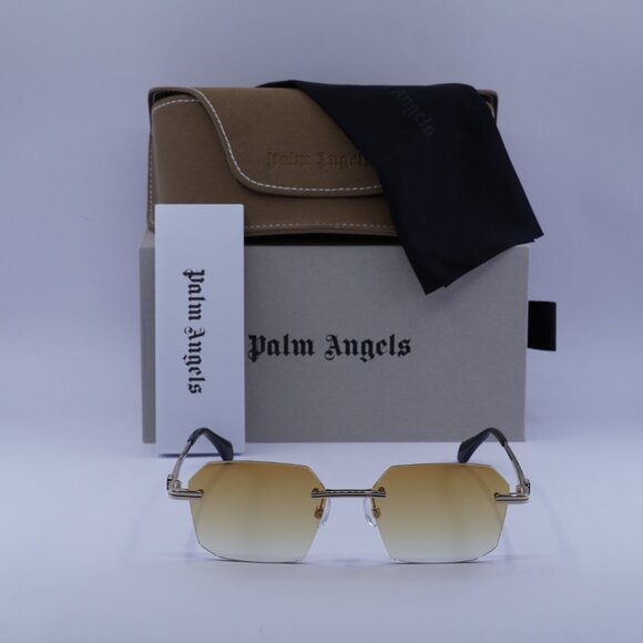 Palm Angels PERI10G QUARTZ 7622 Geometric Sunglasses - Gold/Orange - Picture 4 of 10